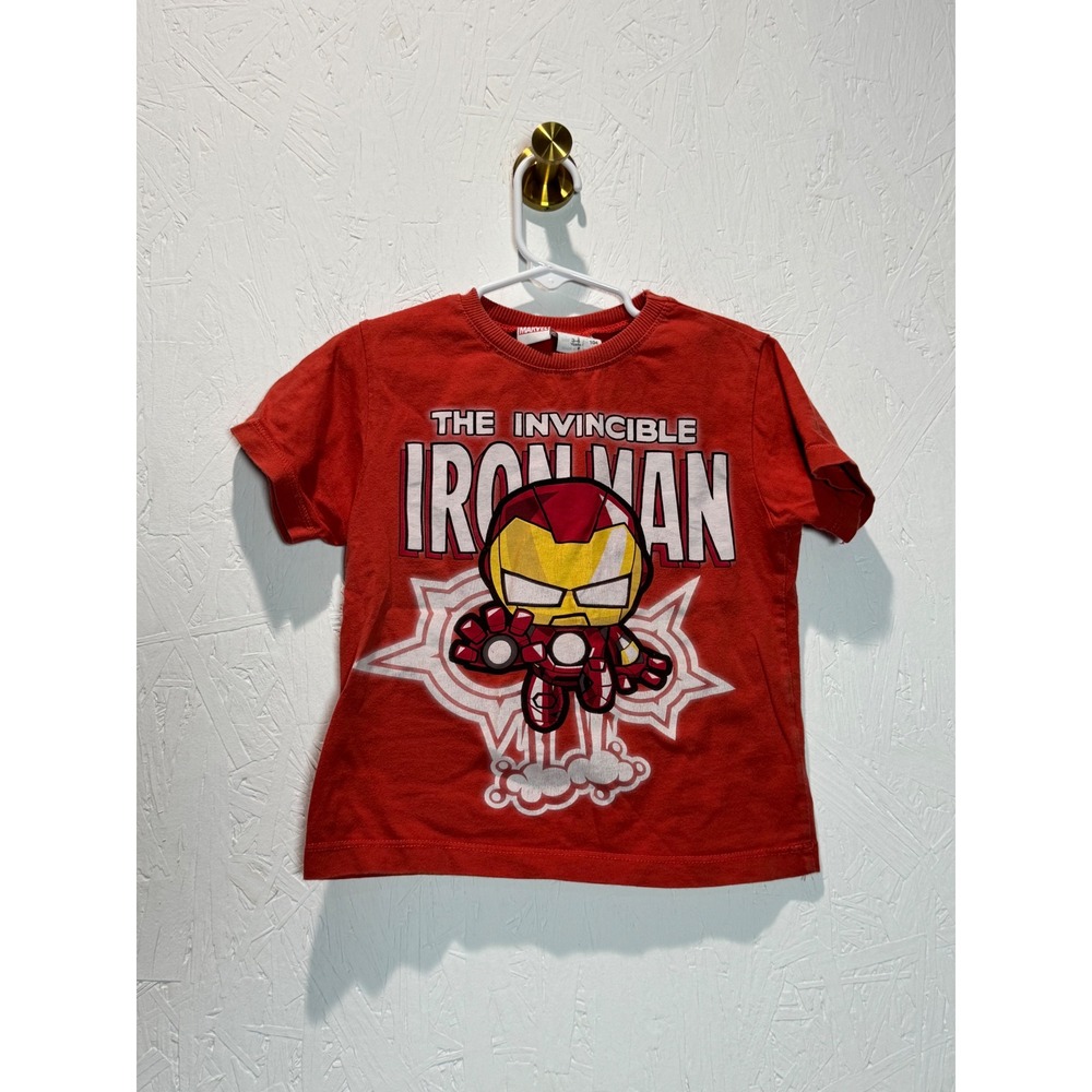 Zara Marvel The Invincible Iron Man Red Graphic Tee Kids Size 3-4 Years 104cm